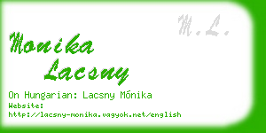 monika lacsny business card