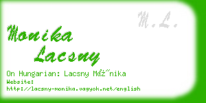 monika lacsny business card